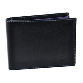 SERGIO TACCHINI, Men's Wallet In Genuine Leather, Resistant, Thin, Card Holder, Multicolor Interior Classic Black Classic