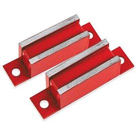 Master Magnetics LM-20BX2 Magnet Catch, Industrial Type with Mounting Holes Painted Red, 3-Inch Length, 0.75-Inch Width, 0.562-Inch Height, 20 Pounds (Pack of 2)