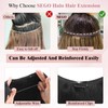 SEGO Invisible Wire Hair Extensions, Real Human Hair Adjustable Wire
