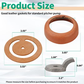 Pitcher Pump Repair Kit for Simmons 1160/PM500 & Hand Pumps – Includes -3 1/2 inch Lower Valve Leather, Cup Leathers, Check Valve Weight,for Spout Hand Press Pumps ﻿