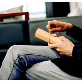 DomTeporna Italy Pen Case, Genuine Leather, Roll Pen Case, Italian Leather, Men's, Women's, Stylish, Pencil Case, Stationery, Braun