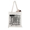 JTOUK Nana Gift Nana Typography Canvas Tote Bag Travel Bag