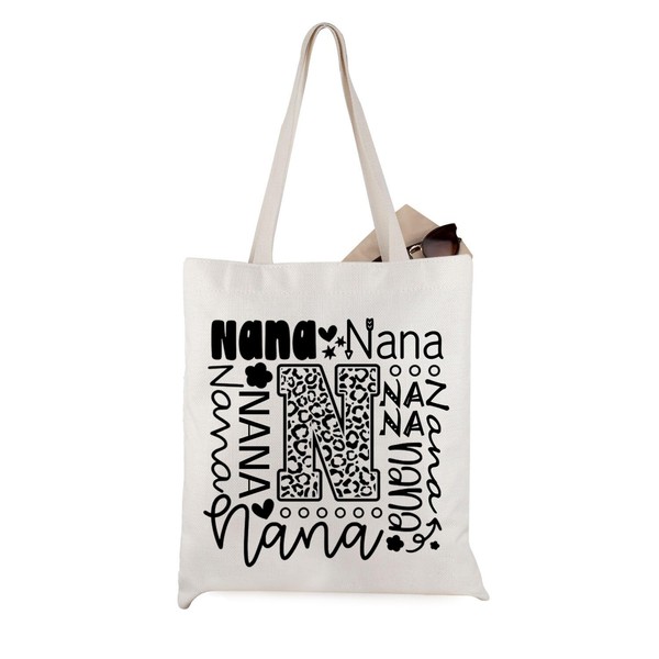 JTOUK Nana Gift Nana Typography Canvas Tote Bag Travel Bag