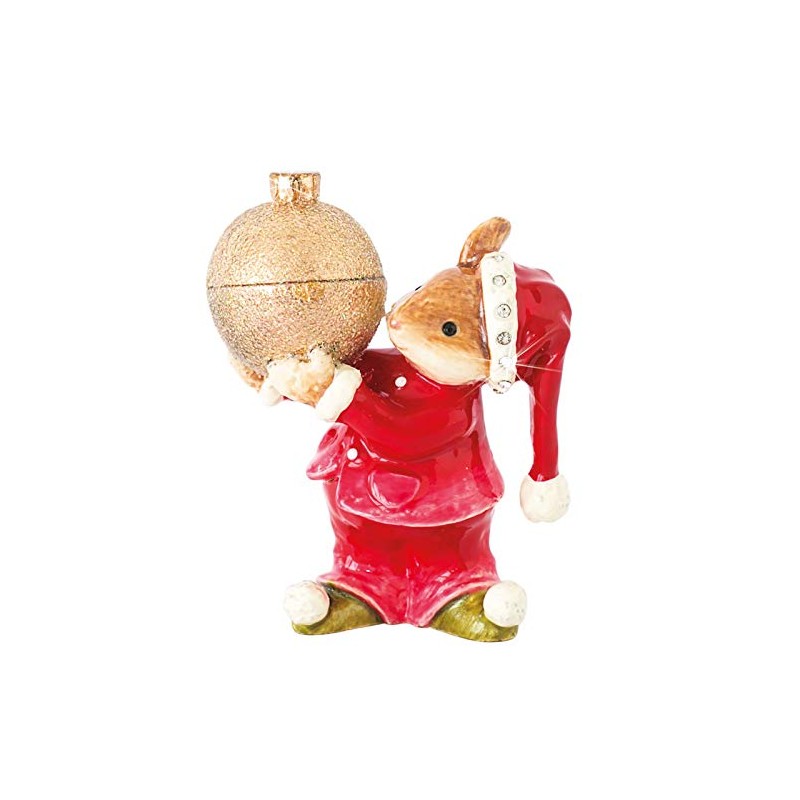 Arora Craycombe 6056 Mouse with Christmas Bauble Trinket Box, Multicolour,