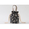 DDintex FLORET LONDON Drawstring Pouch, Miao, Gray, φ4.7 x 7.1