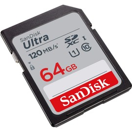 SanDisk Ultra 64GB SDXC Memory Card, Up to 120 MB/s, Class 10, UHS-I, V10