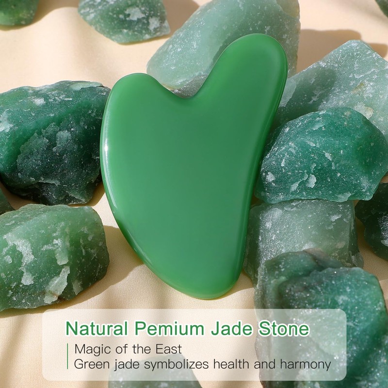 AGFELO Gua Sha Facial Tool Natural Jade Stone Guasha Board