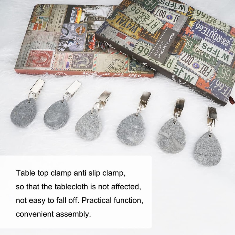 WHC Tablecloth Weights for Outdoor, Pack of 6 Tablecloth Clips