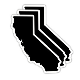 (3PCS) California State Map Sticker, US State Sticker - Waterproof Vinyl Decal for Tumblers, Water Bottles, Laptops, Books, Scrapbooks, Great for California Lovers 3 x 2.6 Inch