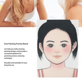 Makeup Painting Practice Board, 2Pcs Makeup Face Painting Practice Board Washable Reusable Face Painting Exercise Board Face Paint Board Colored Makeup Template for Stage Home