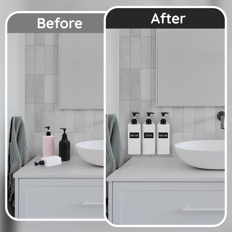 Segbeauty Shampoo Bottles for Filling, 500 ml, Pack of 3