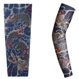 UV Arm Cover, Arm Cover Tattoo Sleeve, Tattoo, Sportswear, UV Sun Protection Unisex Free Size 1 Pack -