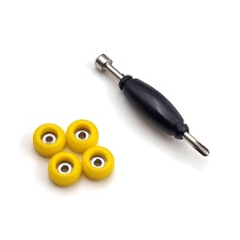 SPITBOARDS® Fingerboard Bearing Wheels, CNC Polyurethane, Set of 4 Wheels, Finger Skate Wheels, Wheels (Gray)