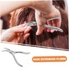 KONTONTY 1 Pair Hair Extension Pliers Stainless Steel Bonding Tool