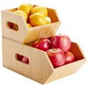 Farmlyn Creek 2 Pack Stackable Bamboo Wood Storage Bins -