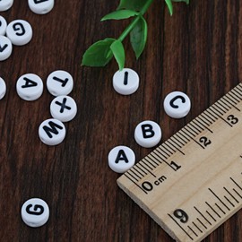 Naler Pack of 1200 Alphabet Spacer Beads, 7 mm, Round Beads, for Jewellery Making and Crafts