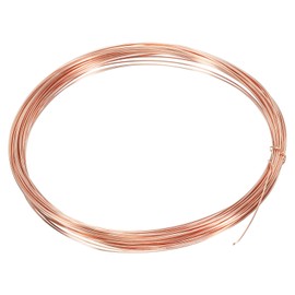PATIKIL 10M Solid Bare Copper Wire 23 Gauge 99.9% Pure Copper Wire 0.6mm Soft Beading Wire Metal Plant Stem Tie for Jewelry Craft
