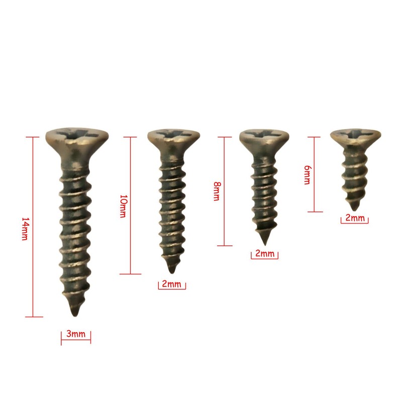 Fuxxer® - 100 x antique wood screws, brass bronze antique