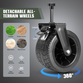 EVLIQUIL Collapsible Foldable Beach Wagon,Folding Wagon Cart with Big Wheels,Utility Grocery All Terrain Wagons carts Foldable with Brakes for Sand Camping Sports Outdoor(Light Green).