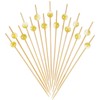 Minisland Pastel Yellow Pearl Cocktail Picks, 4.7 Inch Long Bamboo