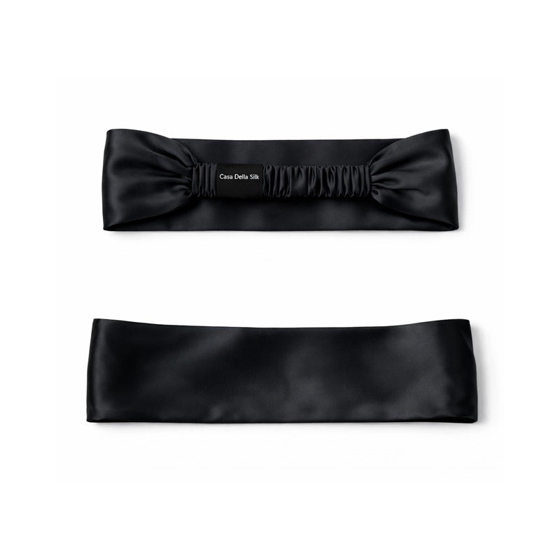 Casa Della Silk Elan Mulberry Silk Headband – Midnight Noir