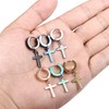 OIDEA 6 Pairs Cross Earrings Dangle Hinged Men Earrings Stainless