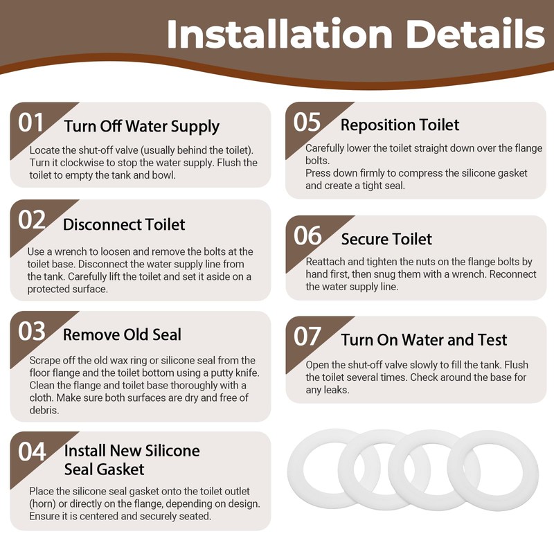 4Pcs Toilet Silicone Seal Gasket Compatible with Toto Flush Valve