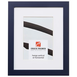 Craig Frames Confetti, 18 x 24 Inch Modern Navy Blue Picture Frame Matted to Display a 12 x 18 Inch Photo