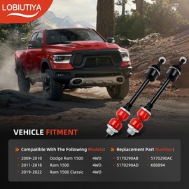LOBIUTIYA K80894 Front Stabilizer Sway Bar End Link Kit with PU Bushing Fit for 2009-2010 Dodge Ram 1500, 2011-2018 Ram 1500, 2019-2022 Ram Classic 1500 4WD,2Pcs 5170290AD Sway Bar End Links