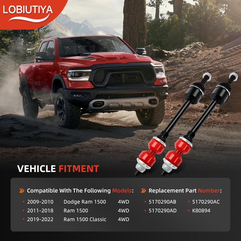 LOBIUTIYA K80894 Front Stabilizer Sway Bar End Link Kit with
