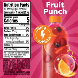 Crystal Light Energy Boost Fruit Punch Drink Mix, 10 ct On-the-Go Packets