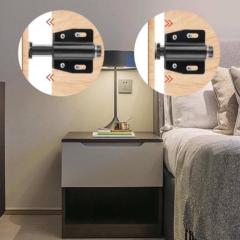 GAOHAN 6Pcs Push to Open Door Catch Black Single Magnetic