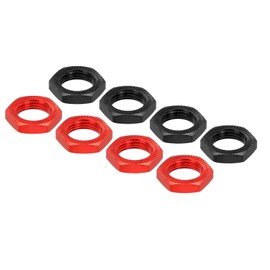 MECCANIXITY Aluminum 17mm RC Wheel Nut Thread M12x1.0mm Hex Wheel Nuts RC Wheel Nut for 1/8 RC Model Car Trucks Off Road Car Upgraded Parts Pack of 8(Red & Black)