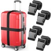 Luggage Straps - Black, 78" Long, 2 Inches Wide, 4