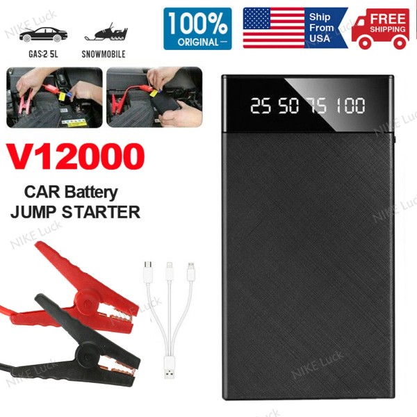 motor_power2024 1xPortable Mini Slim 10000mAh Car Jump Starter Engine Battery