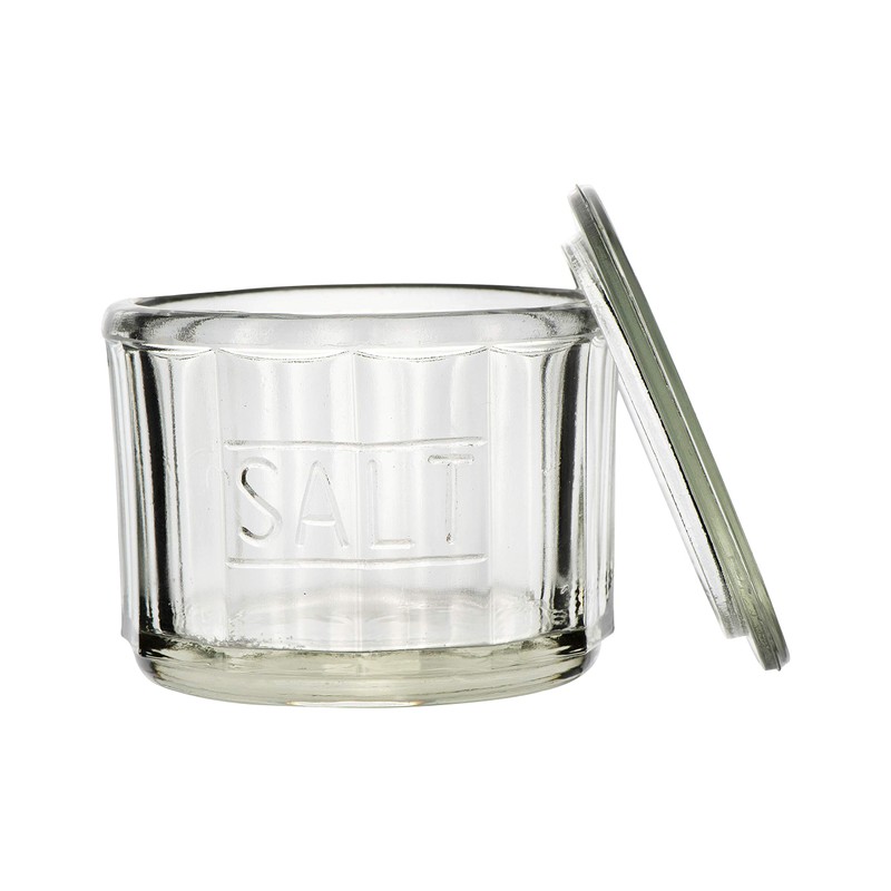 Creative Co-Op Round Pressed Glass Salt Cellar