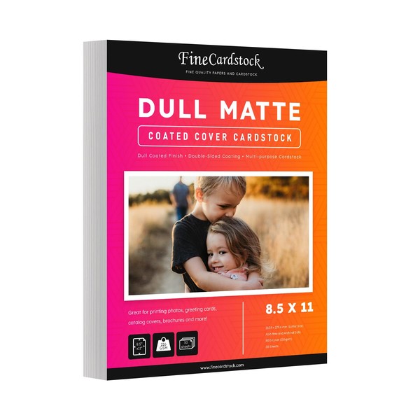 Dull 80lb Cover Digital Low Gloss Cardstock, Double Sided C2S,