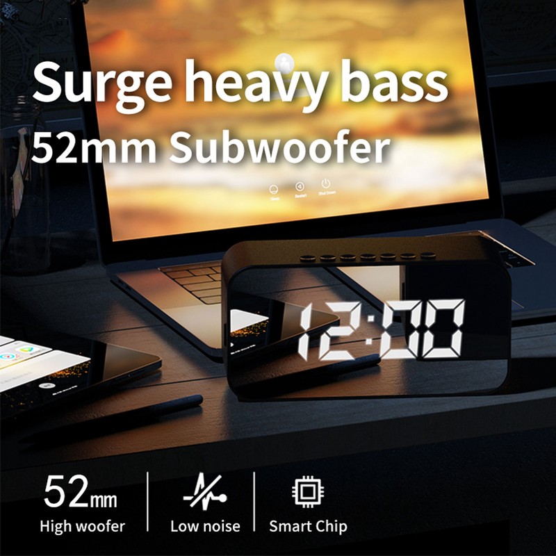 Wireless Bluetooth Speaker Stereo Sound Noise Cancelling Temperature Display Voice