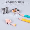 Pack of 5 Pencil Sharpeners with Double Hole Sharpener, Pencil
