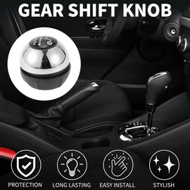 TUCKBOLD 5 Speed Manual Gear Shifter Knob for Fiat 500C | Front Automotive Gearbox Stick Shifter Lever Knob Black Chrome Silver Tone Plastic 1 Pcs
