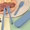 Travel Utensils with Case, Reusable Plastic Cutlery, Travel Cutlery Set,