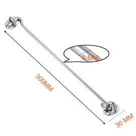 Cabin Hook【2PCS】SUS 304 Stainless Steel Eye Shed Gate Door Latch Silent Holder Window Brace,Φ 6mm/0.23inch