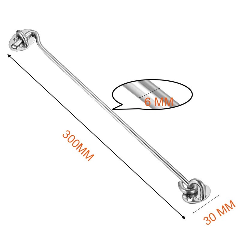 Cabin Hook【2PCS】SUS 304 Stainless Steel Eye Shed Gate Door Latch