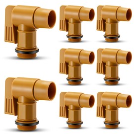 Cinnvoice 8 Pcs Polyethylene Drum Spigot with EPDM Gasket 2" Male Barrel Faucet Polyethylene Faucet Tap Replacement for 30 & 55 Gallon Plastic or Steel Drums (Brown)