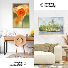 Rustic Oak 16x24 Frame - Single Frame - Solid Wood 16 x 24 Poster Frame with Plexiglass for Wall Gallery Display, 16x24 Picture Frame for Puzzles, Artwork, Photos and Posters - Ideal Christmas Day