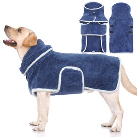 Hjyokuso Microfibre Dog Drying Coats, Dog Towels For Drying Dogs, Dog Drying Robe For Small Medium Large Dogs, Dog Towel Robe, Dog Dressing Gown Towel Soft Absorbent Dog Bathrobe For Bathing,Swimming