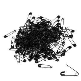1000 Exquisite and Small 19mm Safety pins, Metal Sewing Clothing Accessories, Trimming and Fixing Safety pins (Black,)