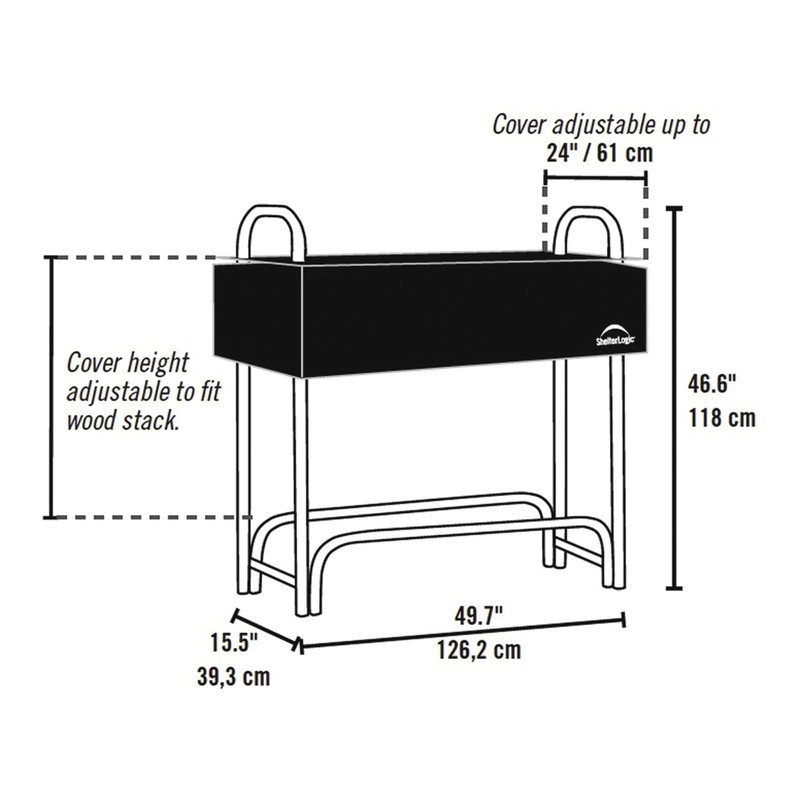 ShelterLogic 4' Adjustable Heavy Duty Outdoor Firewood Rack with Steel