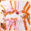 Pink and Orange Fall Bow Garland, Thanksgiving Fall Mantel Bows