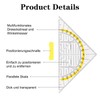 Set of 18 Geometry Triangle, Drawing Triangle Protractor, 2 Functions,
